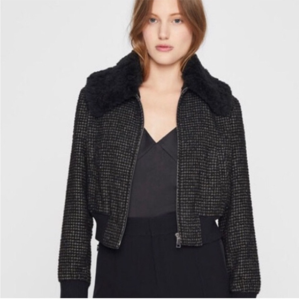 Club Monaco Mixed Media Crop Jacket